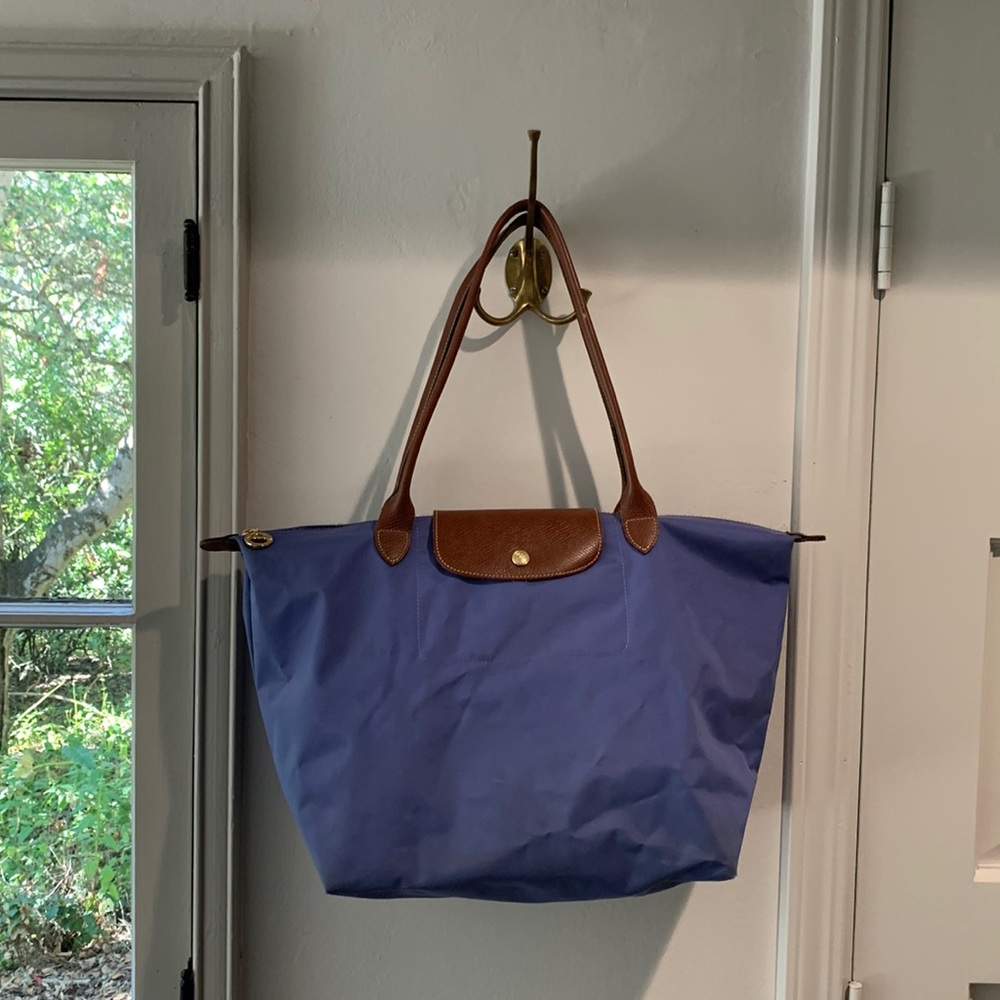 Longchamp Le Pliage Original Tote Shoulder Bag Nylon and Leather